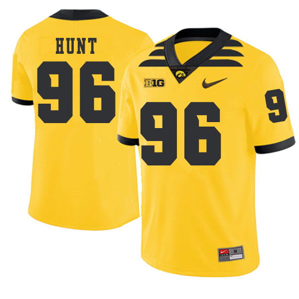 2019 Men #96 Jalen Hunt Iowa Hawkeyes College Football Alternate Jerseys Sale-Gold